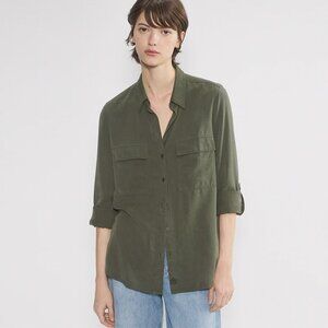 Aritzia Babaton Utility Shirt in Dark Olive Green - XXS